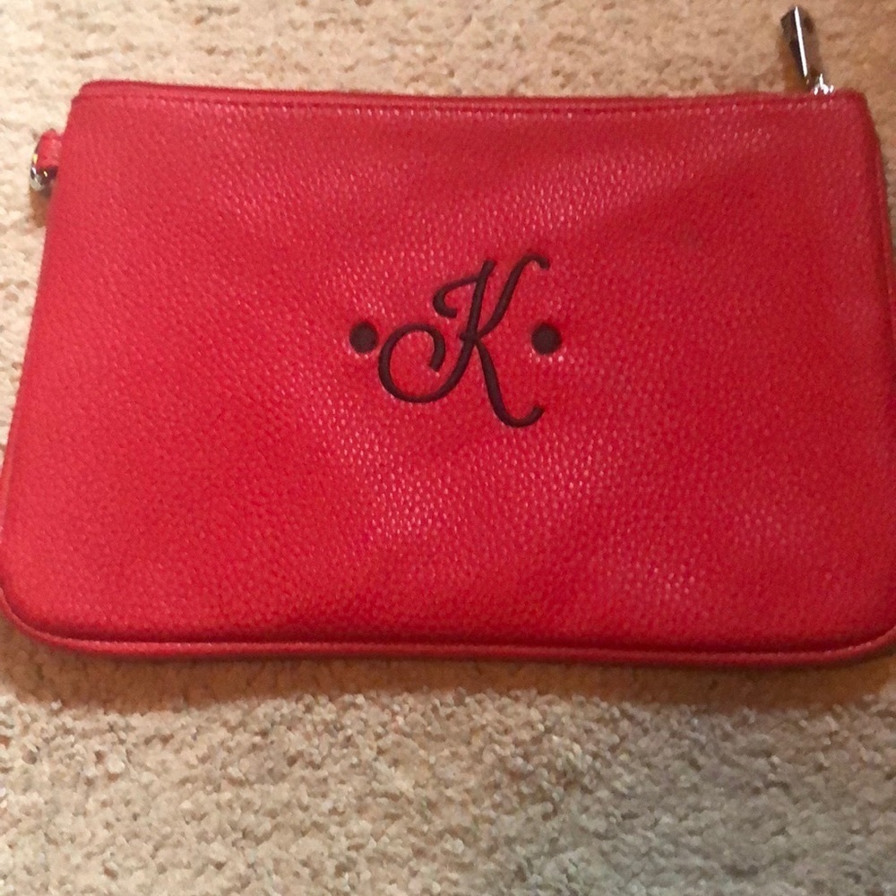 Thirty One Red Rubie Mini Purse  with black initial K